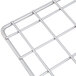 A close-up of a chrome plated steel wire rack.