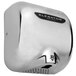 A chrome plated Excel XL-C XLERATOR hand dryer with a black label.