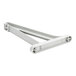 A white plastic Cambro Camshelving® replacement bracket with holes and a metal handle.