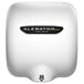 A white Excel XLERATOReco hand dryer cover with black text.