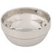 An American Metalcraft stainless steel round double wall serving bowl with a handle.