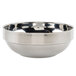 An American Metalcraft stainless steel serving bowl with a white background.