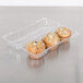 Polar Pak clear plastic container with two jumbo muffins inside.