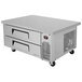 A white rectangular Turbo Air chef base with two drawers and wheels.
