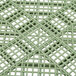A close-up of a light green plastic grid with squares.