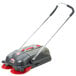 A black and red Hoover L1405 Brush SpinSweep Pro cordless sweeper with red brushes.