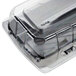 A Polar Pak clear plastic hinged hoagie container with a lid.