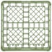 A light green plastic Vollrath plate rack with a grid pattern.
