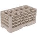 A beige plastic Vollrath Traex glass rack with 10 compartments.