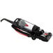 A black and red Hoover Task Vac upright vacuum cleaner.