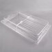 A clear plastic Cambro sample and display tray with a clear lid.