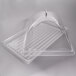 A clear polycarbonate tray with a clear plastic end cut cover on top.