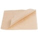A piece of natural kraft paper with a folded edge.