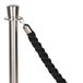 An American Metalcraft crowd control rope with braided black and chrome ends.