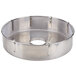A metal circular floss bowl stabilizer with net clips and holes in it.