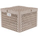 A beige plastic Vollrath Traex Plate Crate with 20 compartments for 10 3/4" to 11" plates.