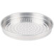 An American Metalcraft silver heavy weight aluminum pizza pan with holes in it.