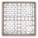 A beige plastic frame with metal bars on a metal grid.