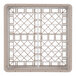 A beige plastic dish rack with a grid pattern of beige plastic dividers.