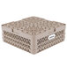 A beige plastic Vollrath Plate Crate with 48 compartments for holding plates.