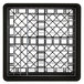 A black metal Vollrath Traex plate rack with a square grid pattern.