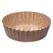 A brown Solut paper baking cup on a white background.