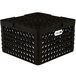 A black plastic Vollrath Plate Crate with 21 compartments and holes.