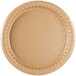 A Solut brown kraft paper plate with a scalloped edge.