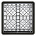 A black metal grid with white metal squares inside and a black metal frame.