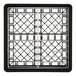 A black square rack with a white grid pattern.