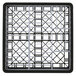 A black and silver metal Vollrath Traex Plate Crate with a white grid.
