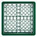 A green metal grid with a white metal frame.