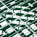 A close up of a green and white metal grid with the Vollrath logo.