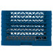 A blue plastic Vollrath Traex plate rack with 9 compartments.