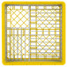 A yellow and white Vollrath Traex Plate Crate for 21 plates.