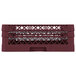 A burgundy plastic Vollrath Traex plate rack with 48 compartments.