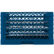 A blue plastic Vollrath Traex Plate Crate with 21 compartments.