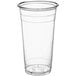 A clear plastic Choice cold cup with a clear rim.