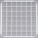 A white rectangular Vollrath glass rack trim divider with many small square compartments.