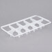 A white plastic Vollrath half-size glass rack divider with 10 compartments.