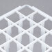 A white plastic Vollrath glass rack divider with rows of squares.