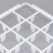 A white plastic Vollrath glass rack trim divider with six compartments.