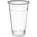 A clear plastic cup with a clear rim.
