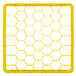 A yellow hexagon grid for a Vollrath TRM-08 glass rack.