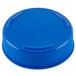 A blue plastic cap for Tablecraft squeeze bottles with a white line.