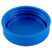 A blue plastic Tablecraft end cap for squeeze bottles with a 53 mm opening.