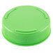 A close-up of a Tablecraft light green plastic bottle cap with a 53 mm opening.