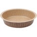 A brown paper baking cup with a flange.