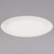 A white Homer Laughlin oval china platter on a white background.