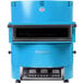 A blue TurboChef Fire countertop pizza oven with a black handle.